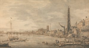 La città di Westminster vicino alla York Water Gate da Giovanni Antonio Canal